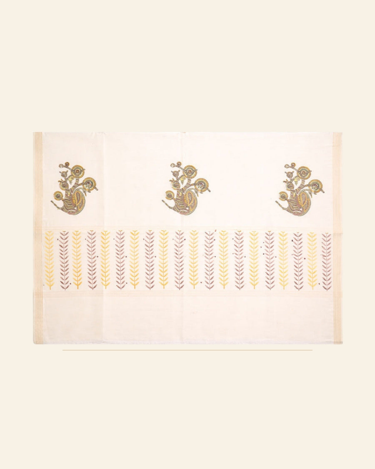 Reti Block Printed Chanderi Stole — Saptadhārā studio
