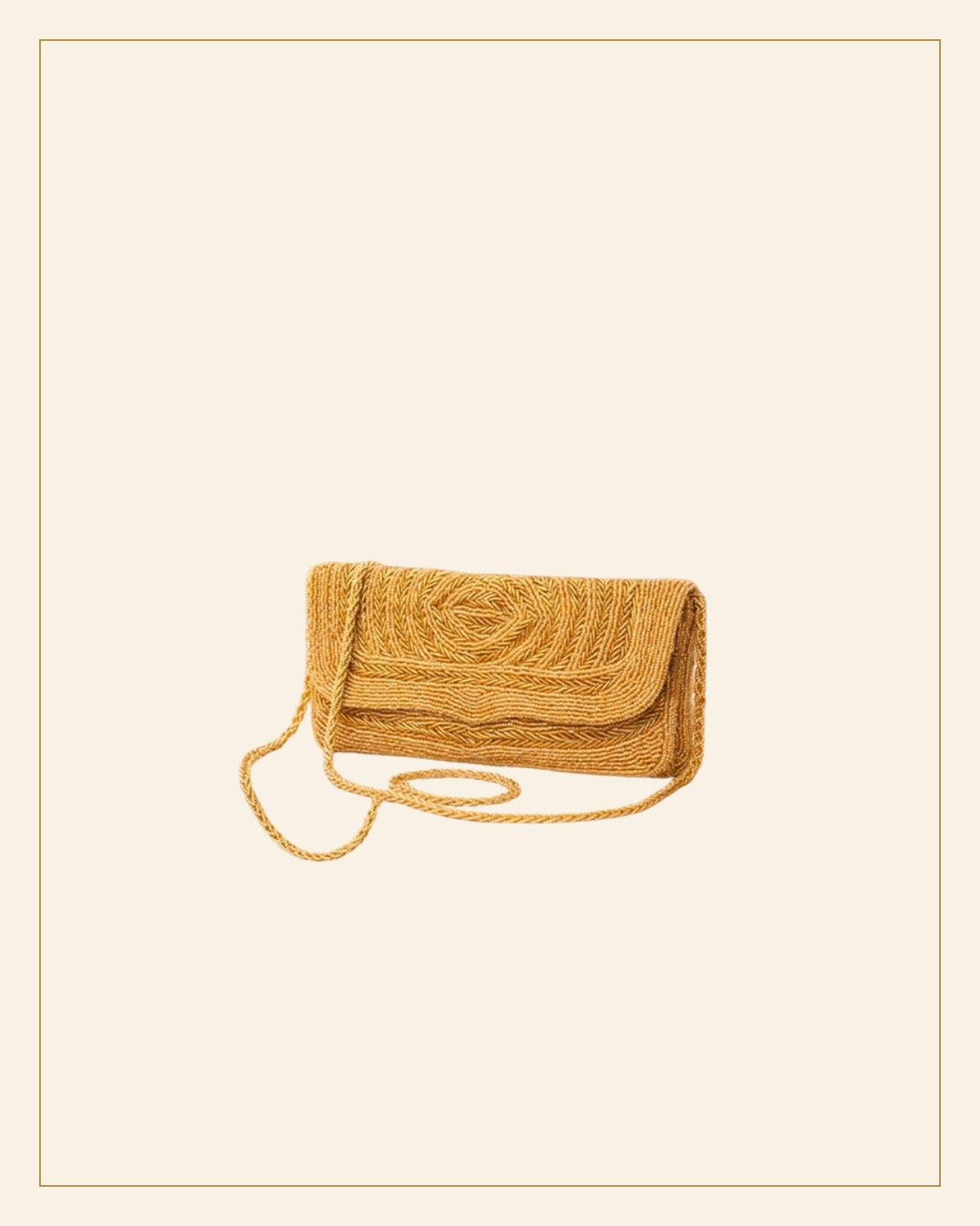 Handcrafted Gold Zari Zardozi Embroidered Evening Clutch with Chain Strap — Saptadhārā