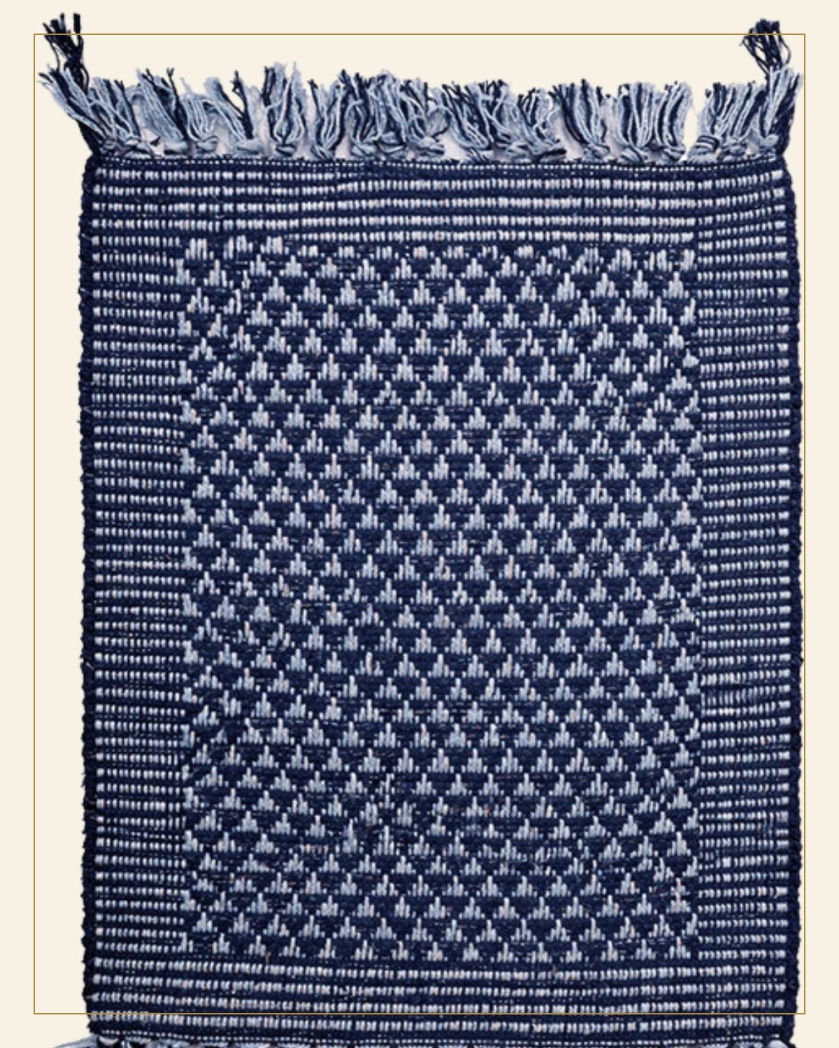 Handwoven Punja Durrie Doormat — Saptadhārā detail