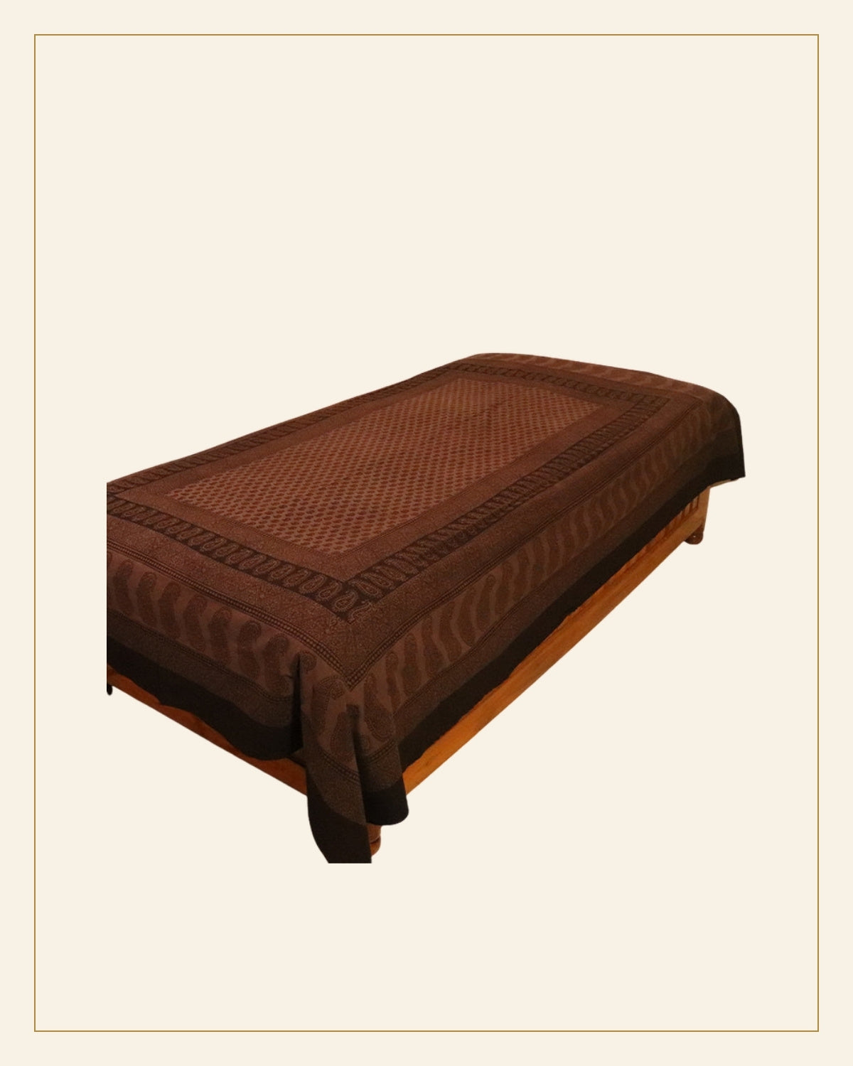 Hand Block Printed Bagh Cotton Single Bed Sheet — Saptadhārā
