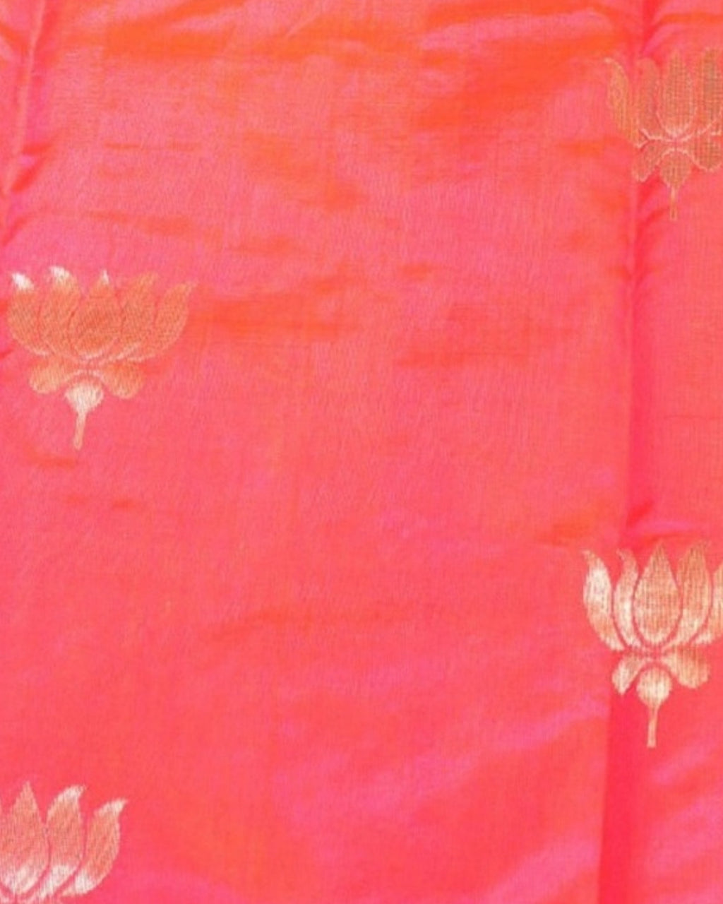 Gulabi Chanderi Silk & Cotton Saree — actual fabric
