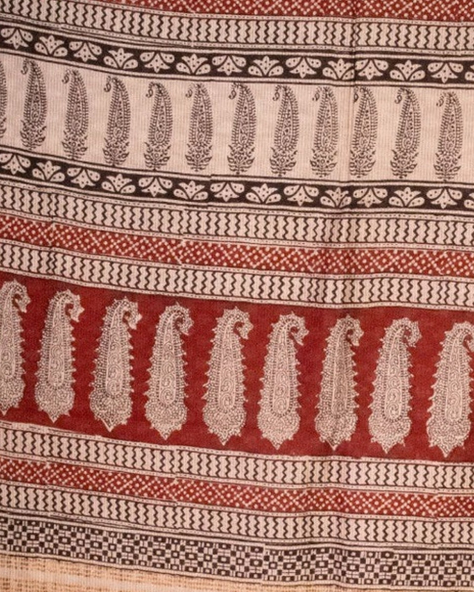 Chandni Bagh Print Silk & Cotton Saree — pallu