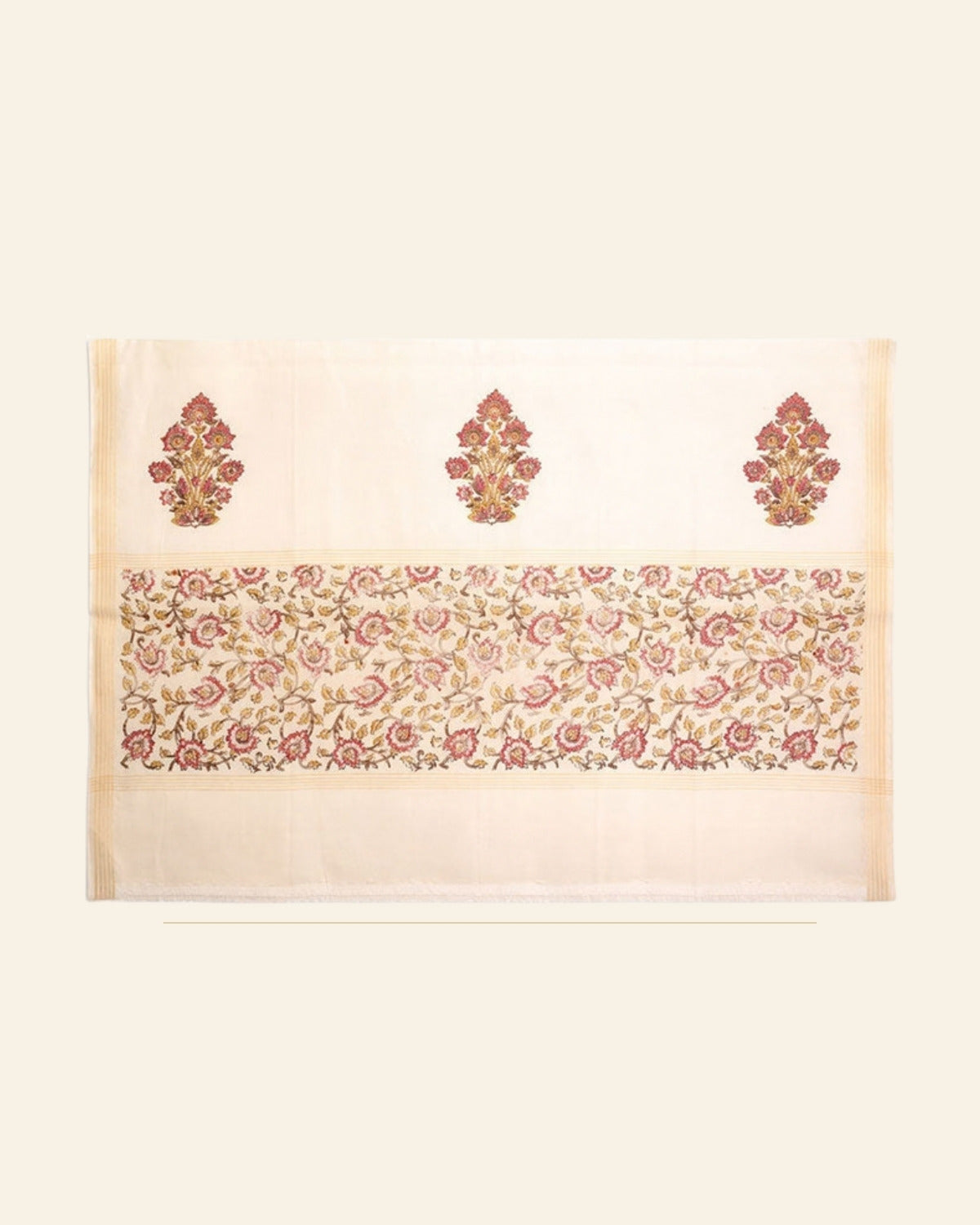 Reti Block Printed Chanderi Stole — Saptadhārā studio