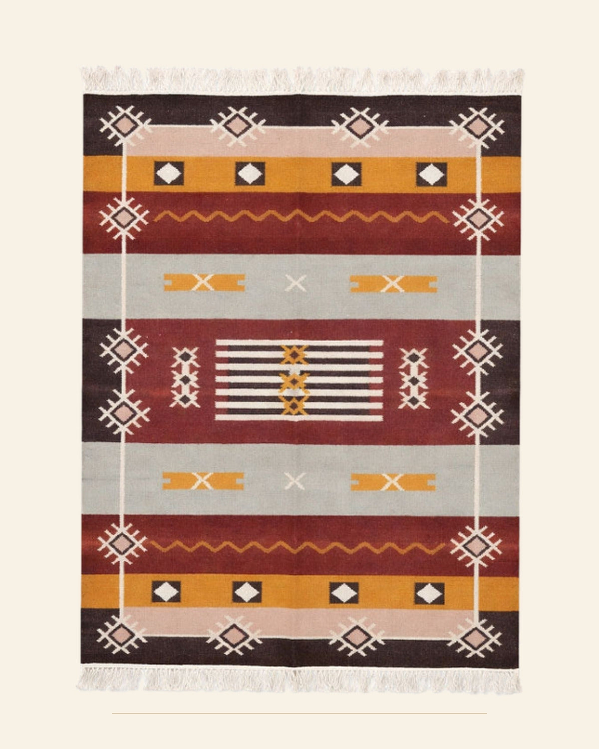 Rangrez Punja Durrie Floor Rug · Handwoven Rug — Saptadhārā studio