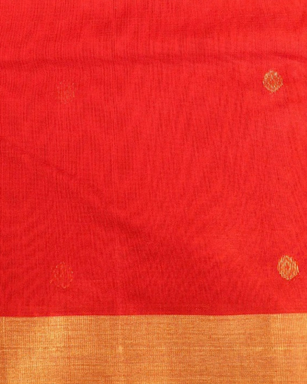 Sindoori Chanderi Silk & Cotton Saree — actual fabric