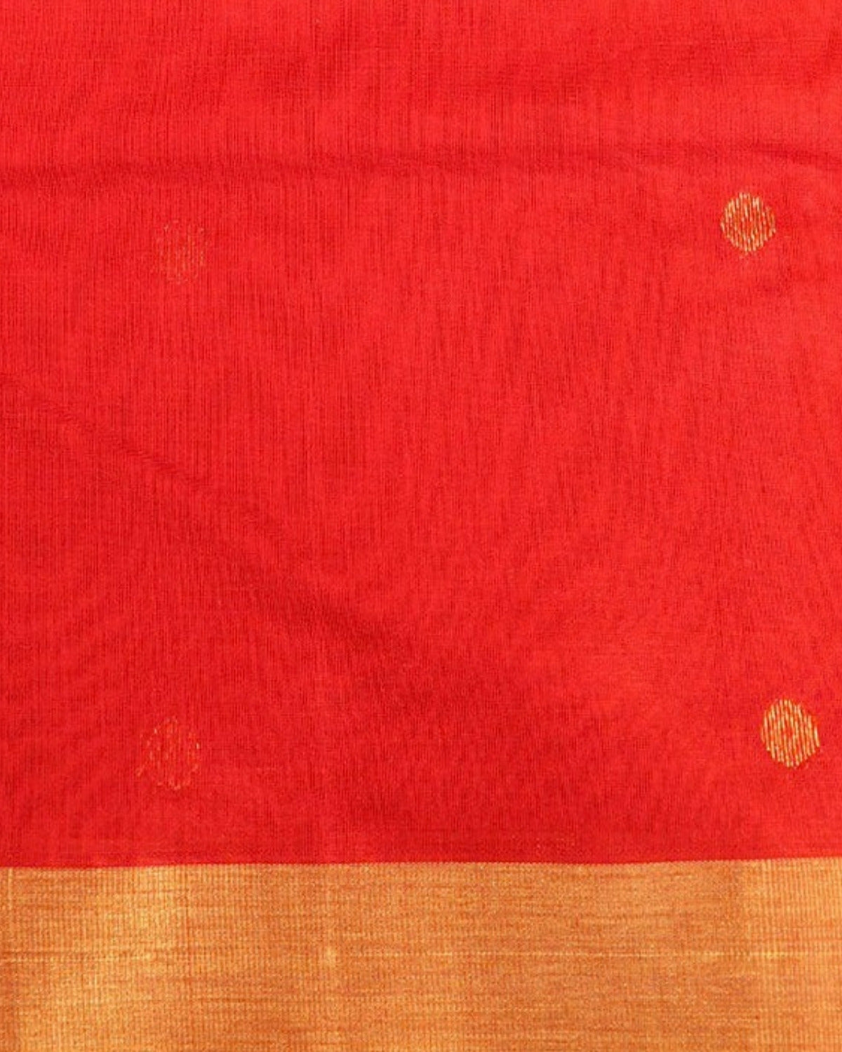Sindoori Chanderi Silk & Cotton Saree — actual fabric