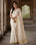 Styled image: model wearing the Chandni Chanderi Pattu Silk Saree