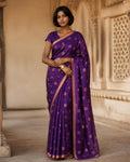 Styled image: model wearing the Neel Chanderi Silk Saree