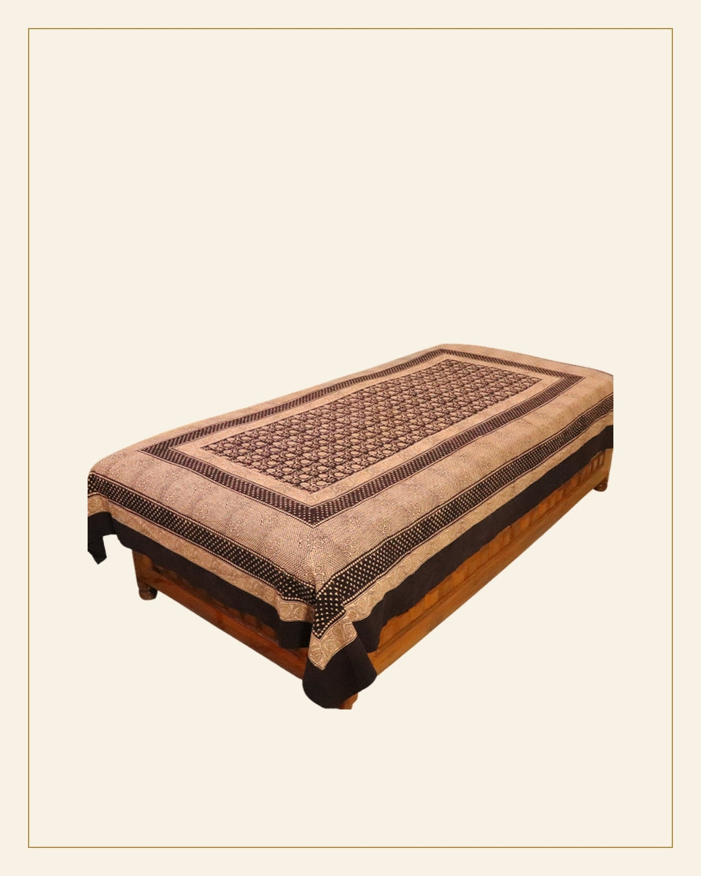 Hand Block Printed Bagh Cotton Single Bed Sheet — Saptadhārā