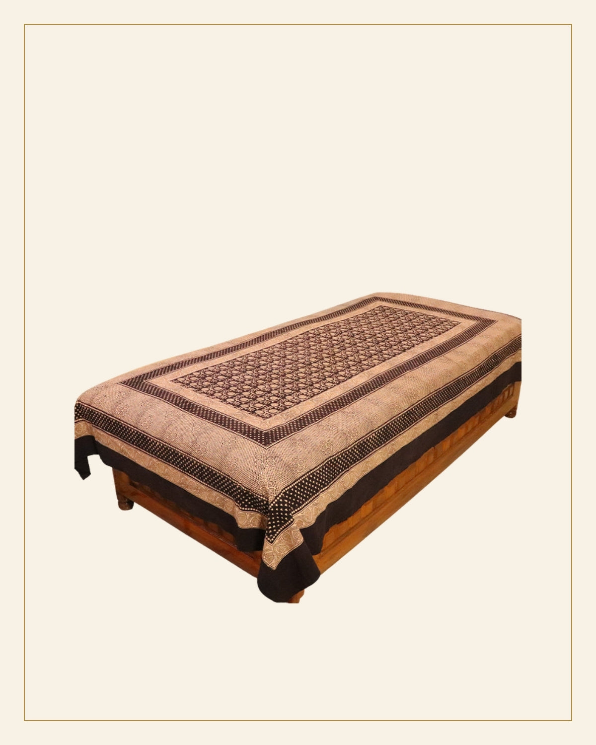Hand Block Printed Bagh Cotton Single Bed Sheet — Saptadhārā