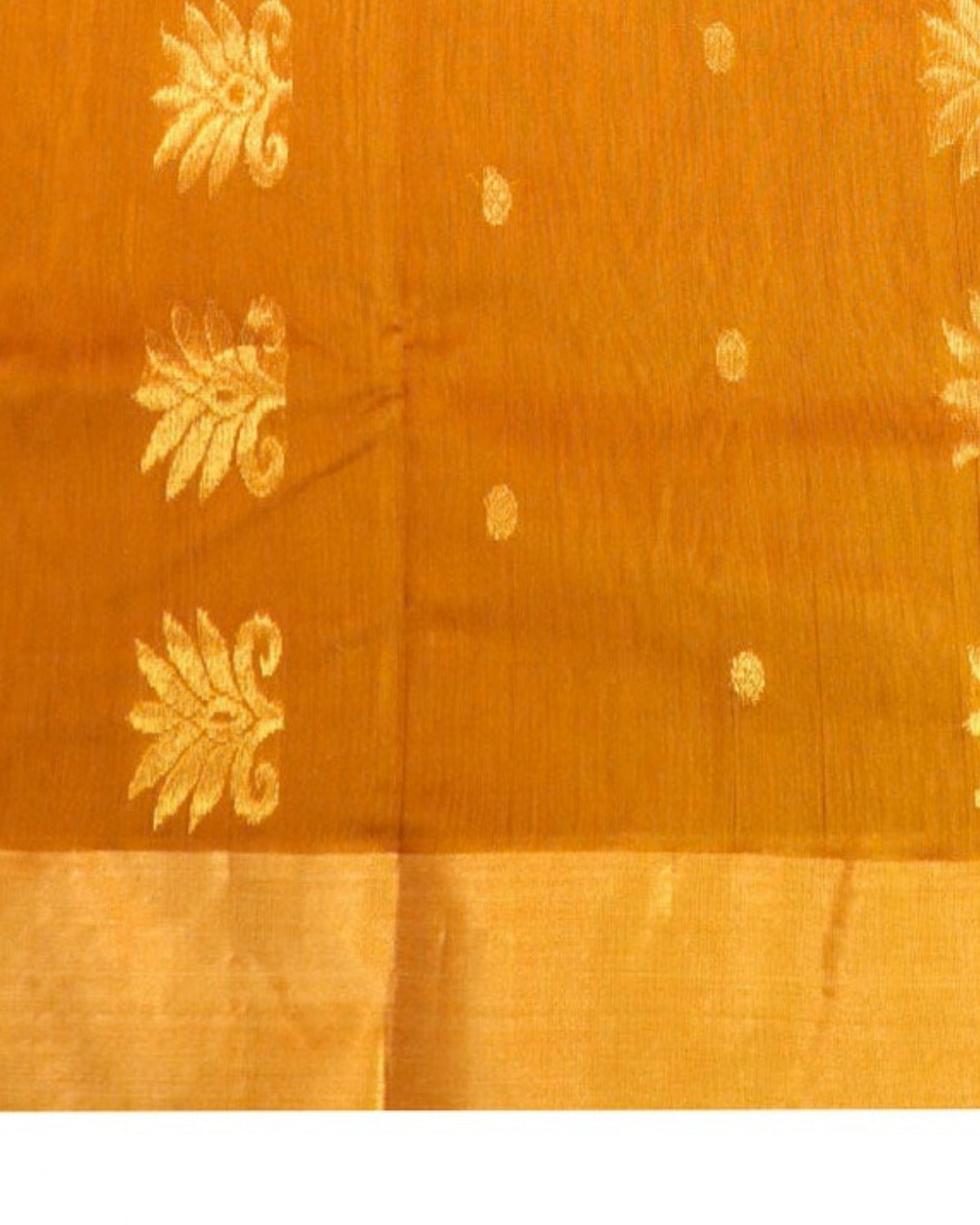 Haldi Chanderi Silk & Cotton Saree — actual fabric