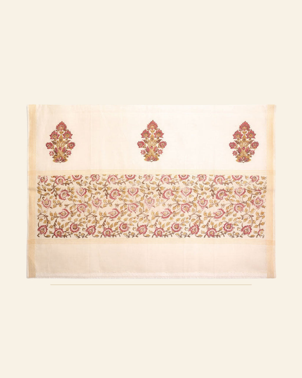Reti Block Printed Chanderi Stole — Saptadhārā studio