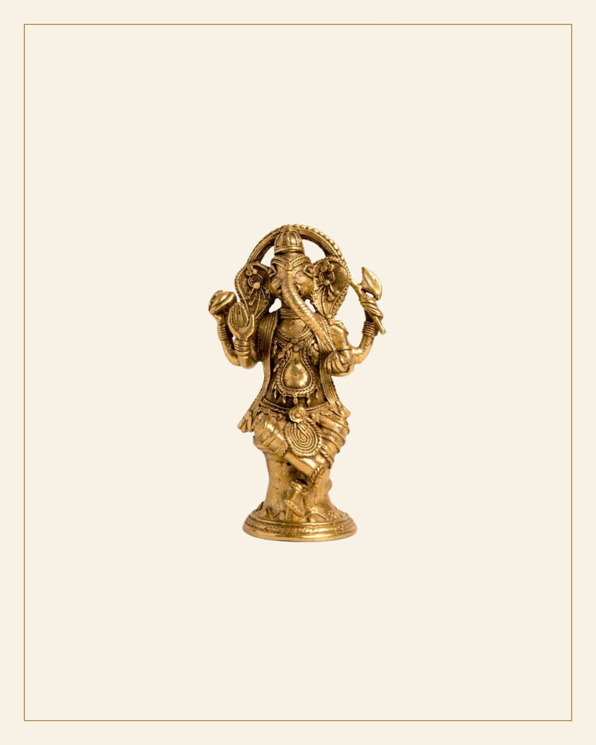 Handcrafted Bhareva Brass medium Lord Ganesha Showpiece — Saptadhārā