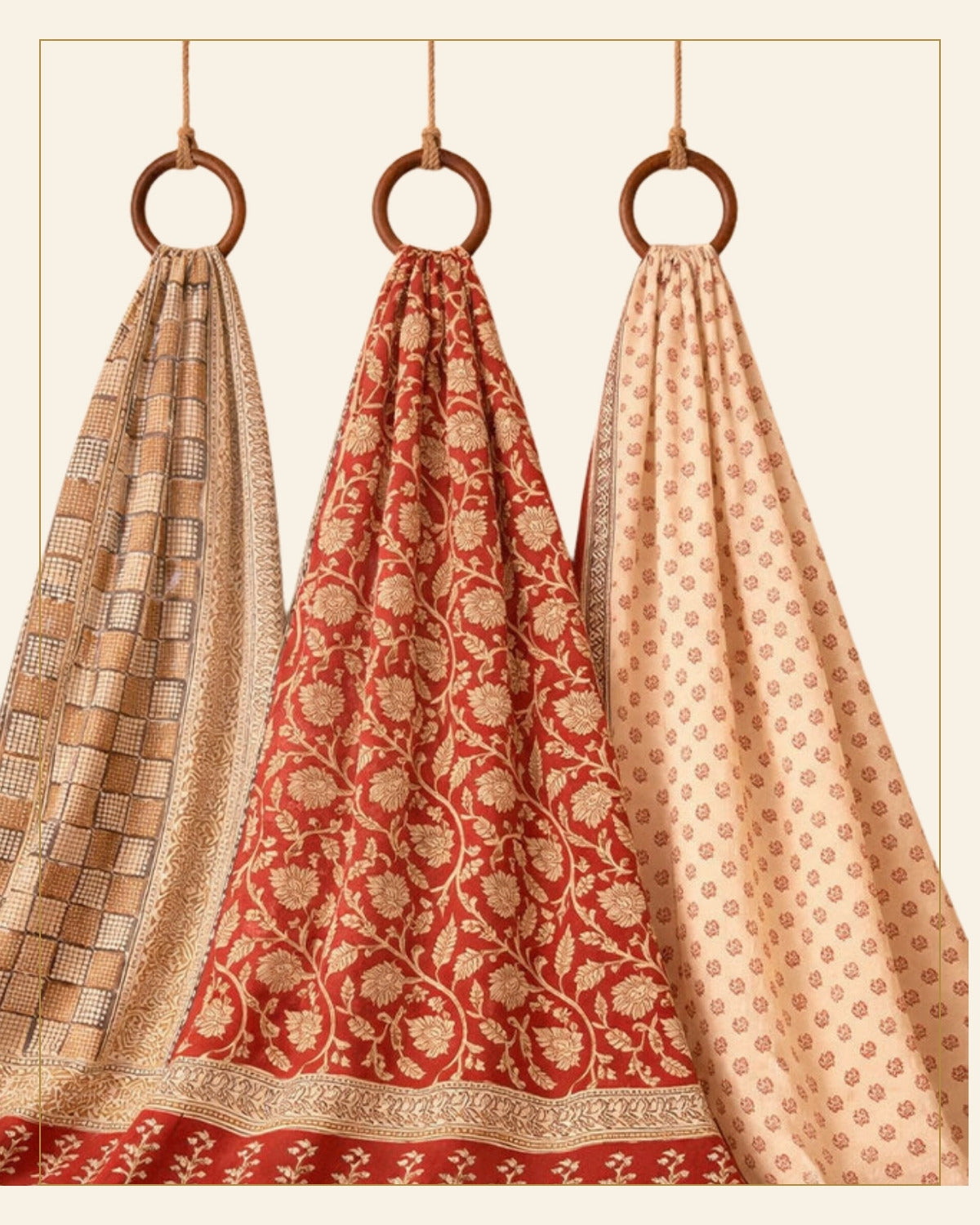 Hand Block Printed Bagh Cotton Suit – 3 Piece Unstitched — Saptadhārā detail
