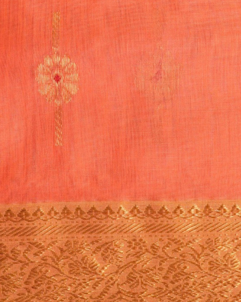 Gulabi Chanderi Silk & Cotton Saree — actual fabric