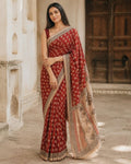 Styled image: model wearing the Shyam Bagh Print Silk & Cotton Saree
