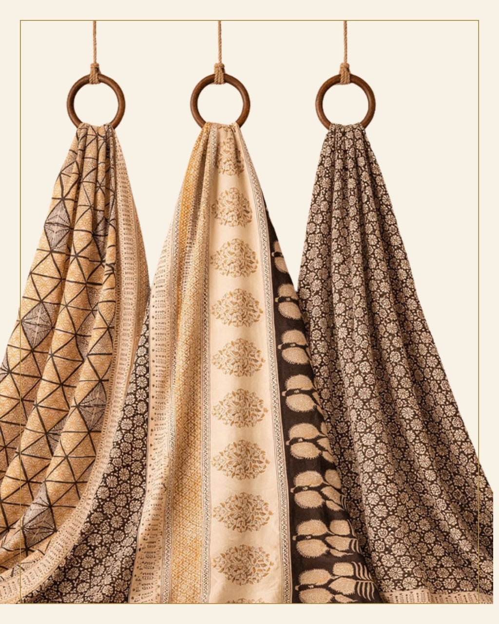 Hand Block Printed Bagh Cotton Suit – 3 Piece Unstitched — Saptadhārā detail