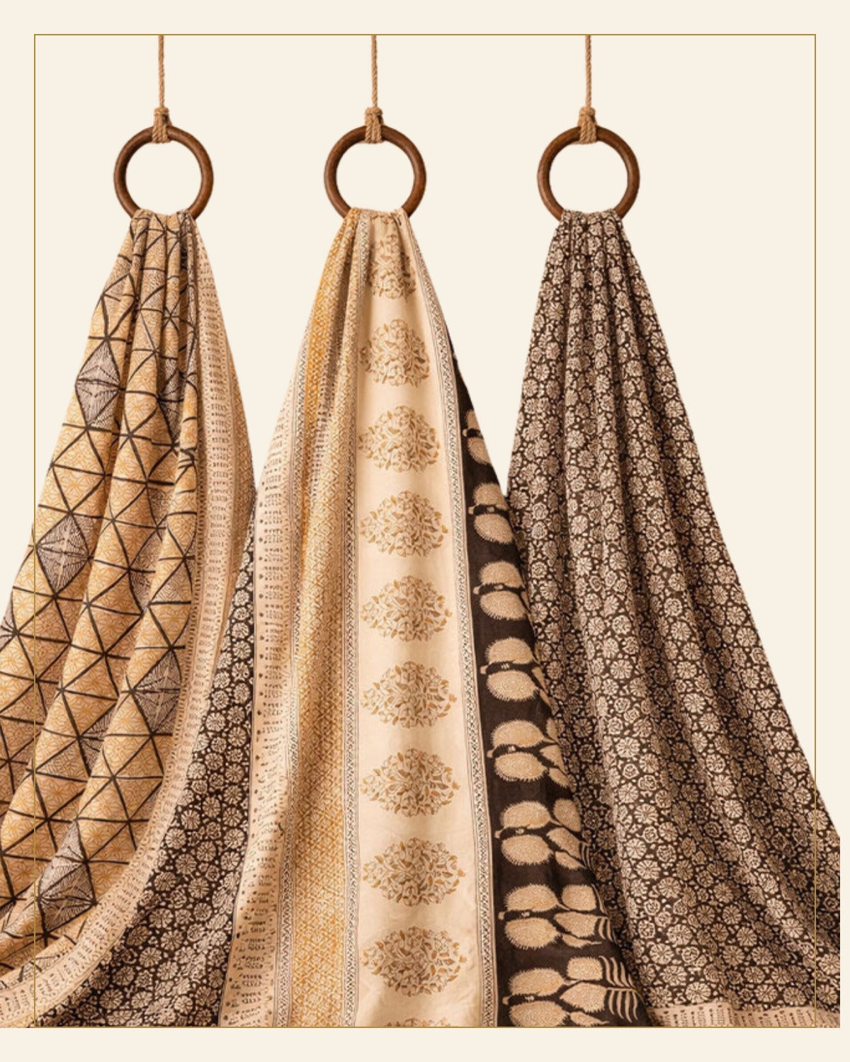 Hand Block Printed Bagh Cotton Suit – 3 Piece Unstitched — Saptadhārā detail