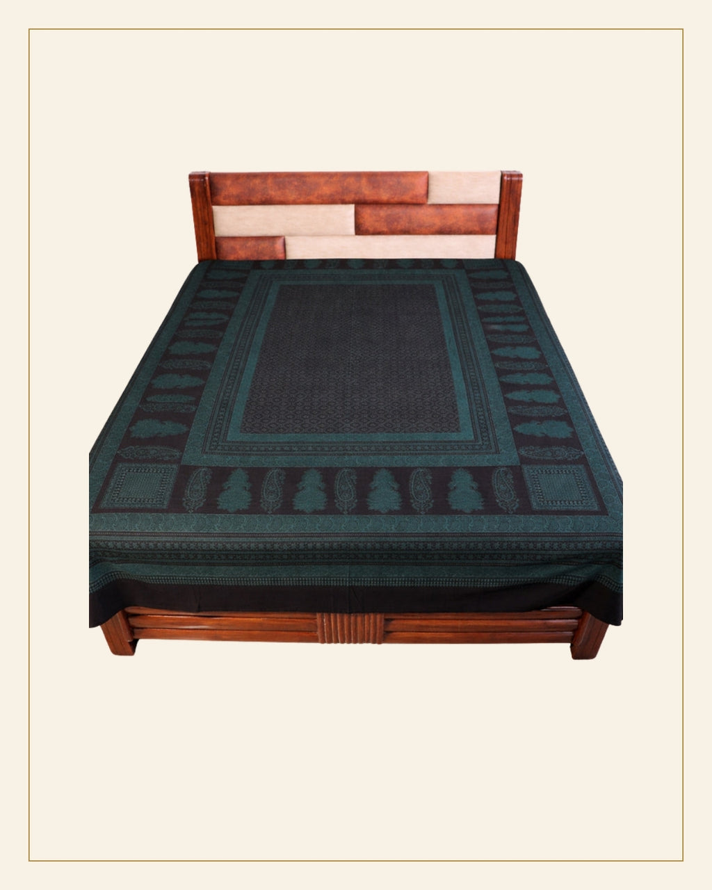 Hand Block Printed Bagh Cotton Double Bed Sheet — Saptadhārā