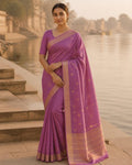 Styled image: model wearing the Jamuni Chanderi Silk & Cotton Saree