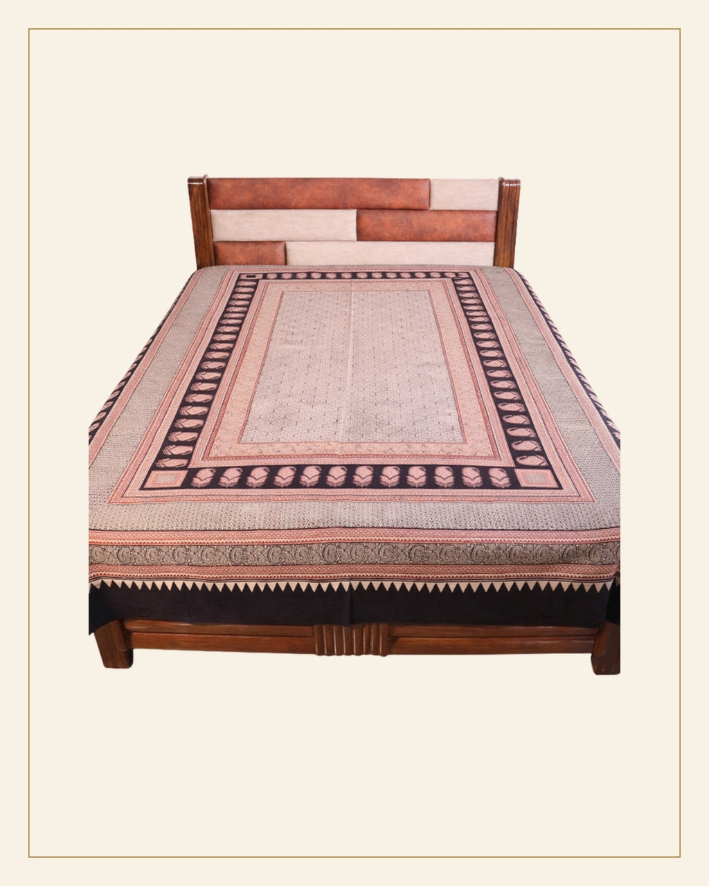Hand Block Printed Bagh Cotton Double Bed Sheet — Saptadhārā