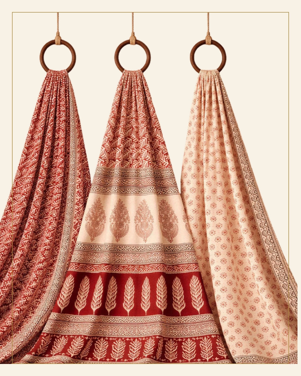 Hand Block Printed Bagh Cotton Suit – 3 Piece Unstitched — Saptadhārā detail