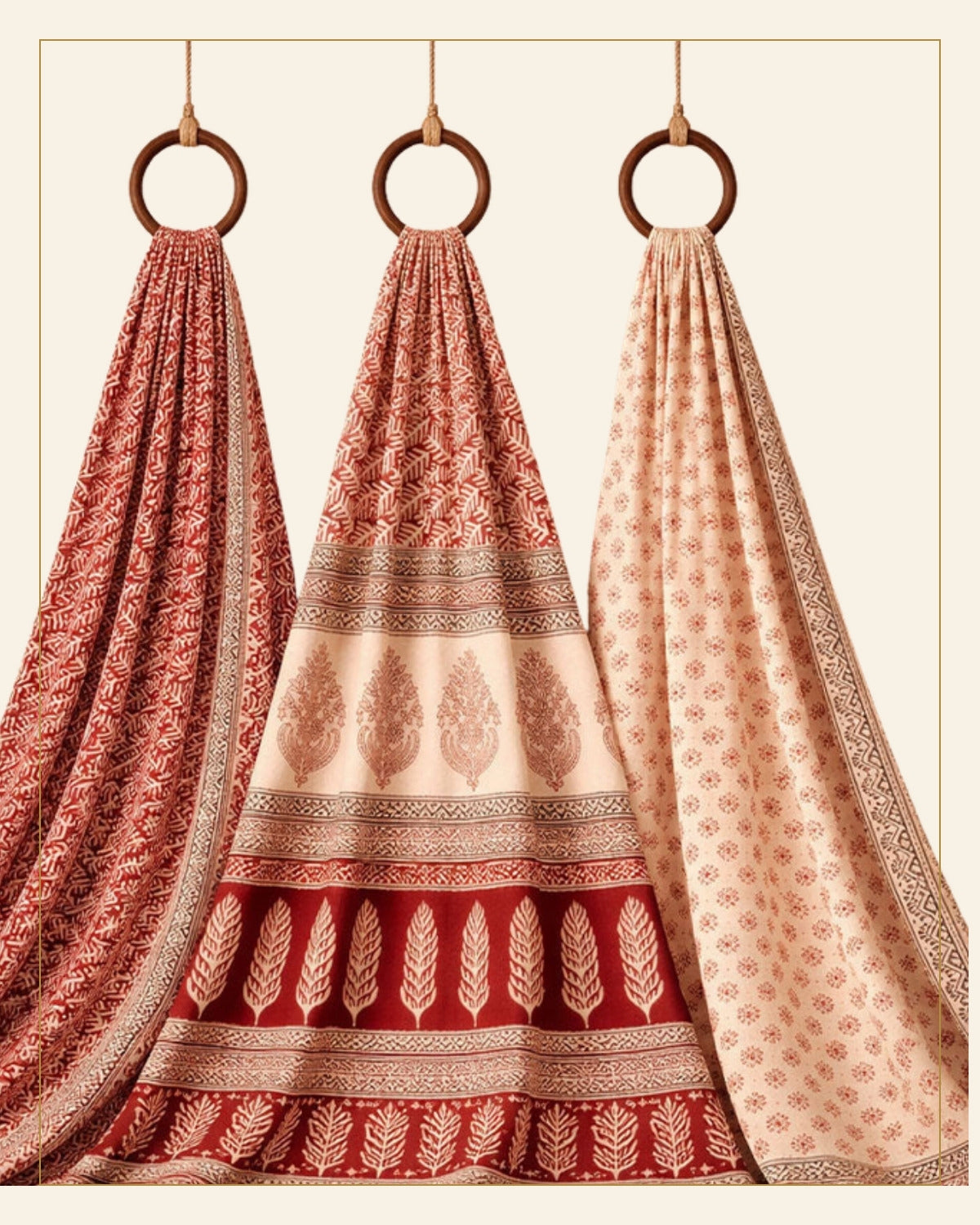 Hand Block Printed Bagh Cotton Suit – 3 Piece Unstitched — Saptadhārā detail