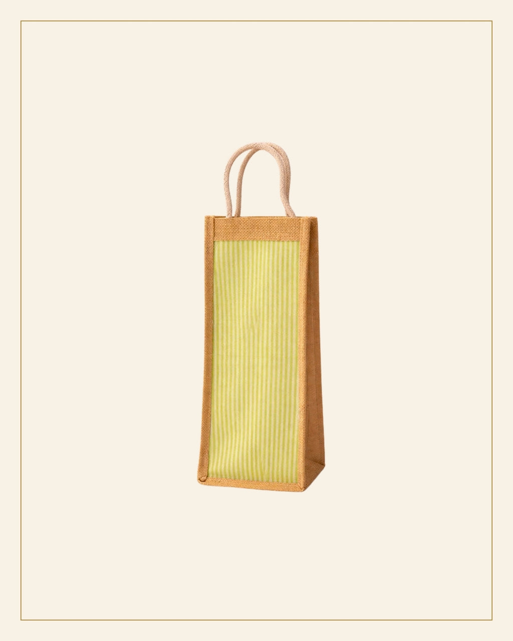 Handmade Striped Jute Bottle Bag — Saptadhārā