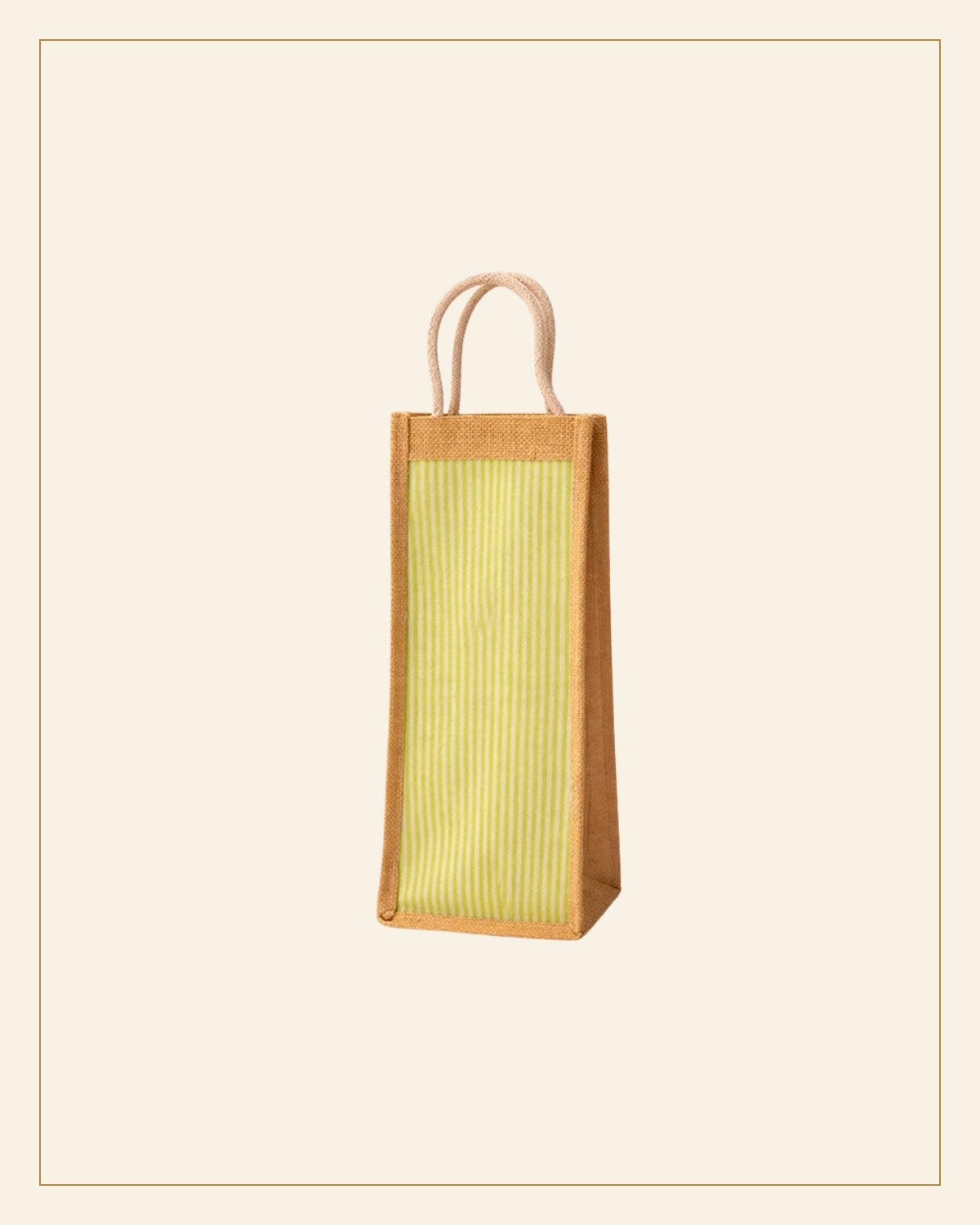 Handmade Striped Jute Bottle Bag — Saptadhārā