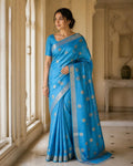 Styled image: model wearing the Neel Chanderi Silk & Cotton Saree