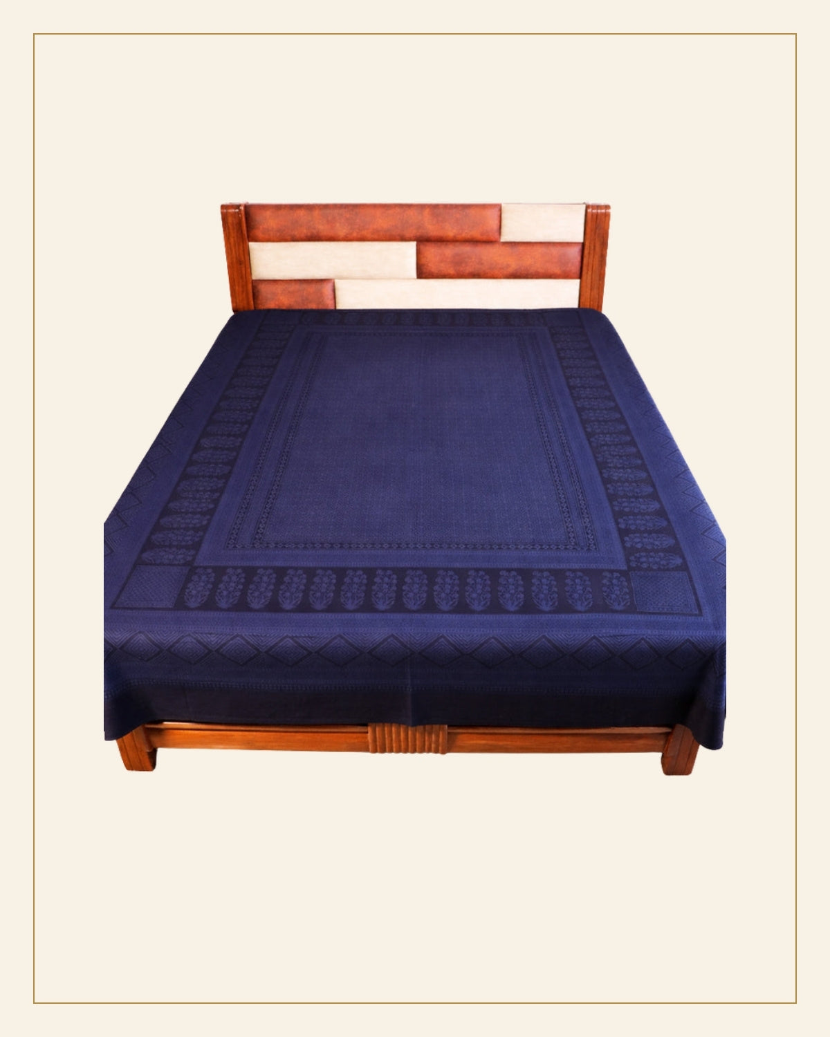 Hand Block Printed Bagh Cotton Double Bed Sheet — Saptadhārā