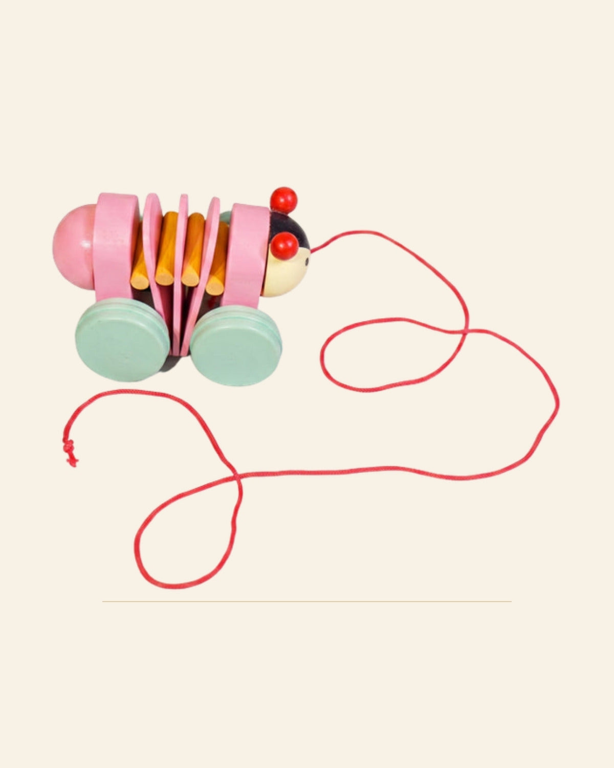 Sheesham Wooden Lacquerware Caterpillar Toy · Budhni Lacquerware — Saptadhārā studio
