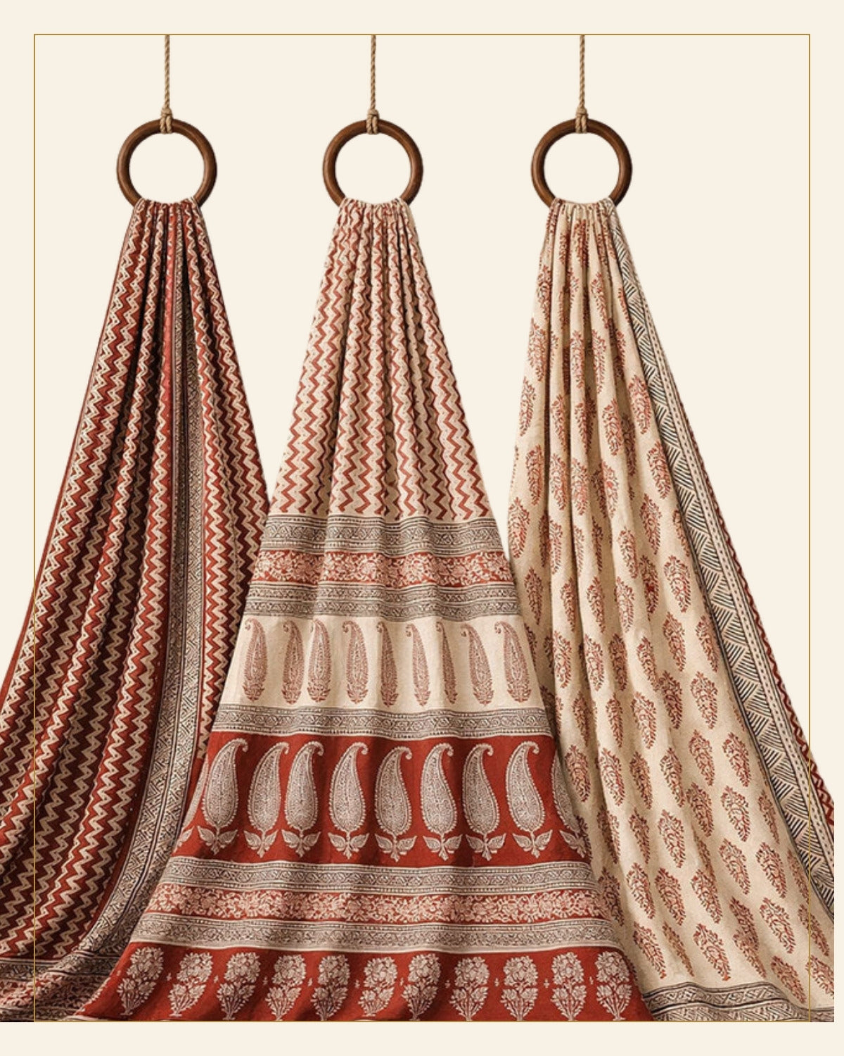 Hand Block Printed Bagh Cotton Suit – 3 Piece Unstitched — Saptadhārā detail