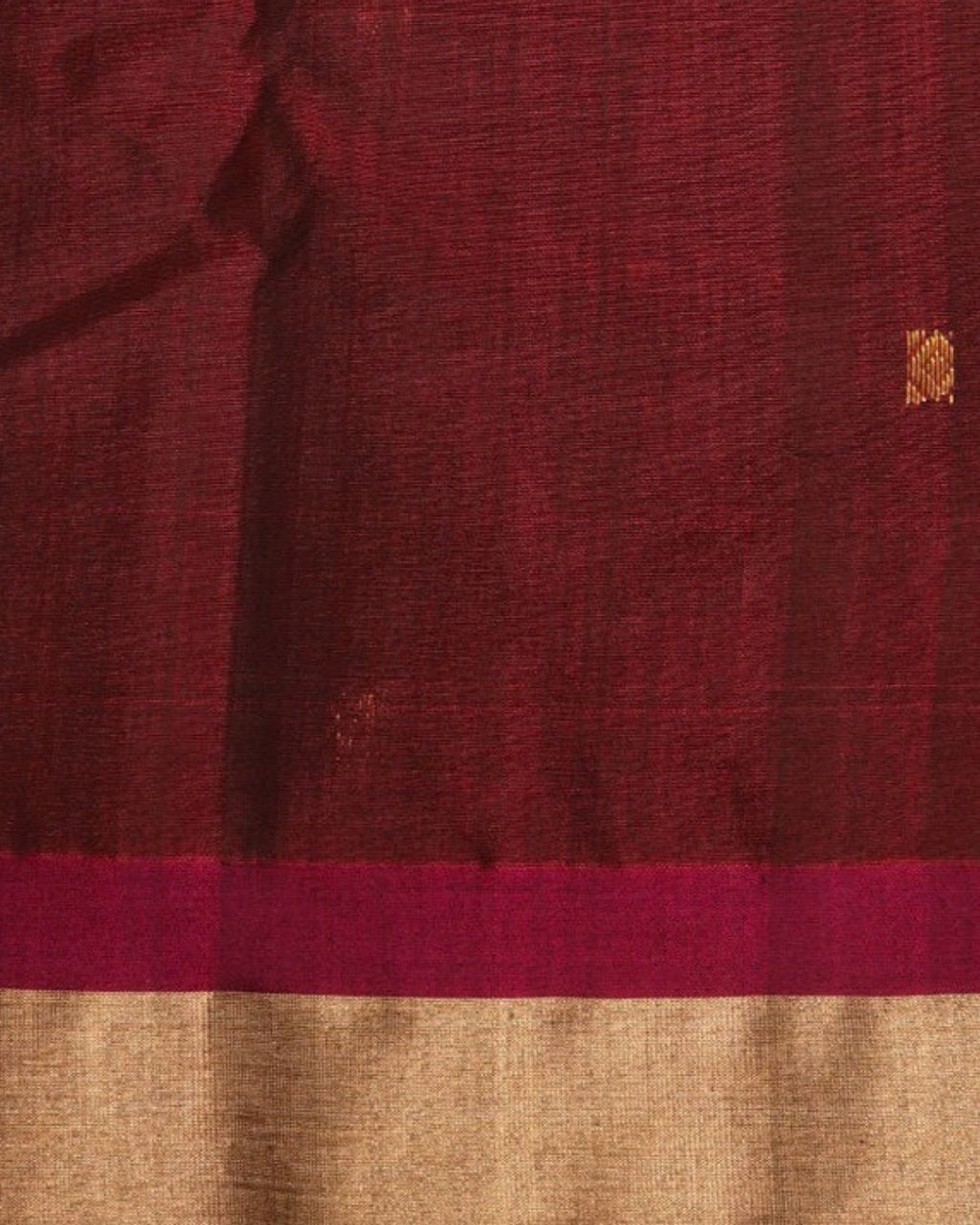 Kattha Chanderi Silk & Cotton Saree with Meena Butis — actual fabric