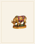 Bell Metal Kamdhenu Cow with Calf — Saptadhārā
