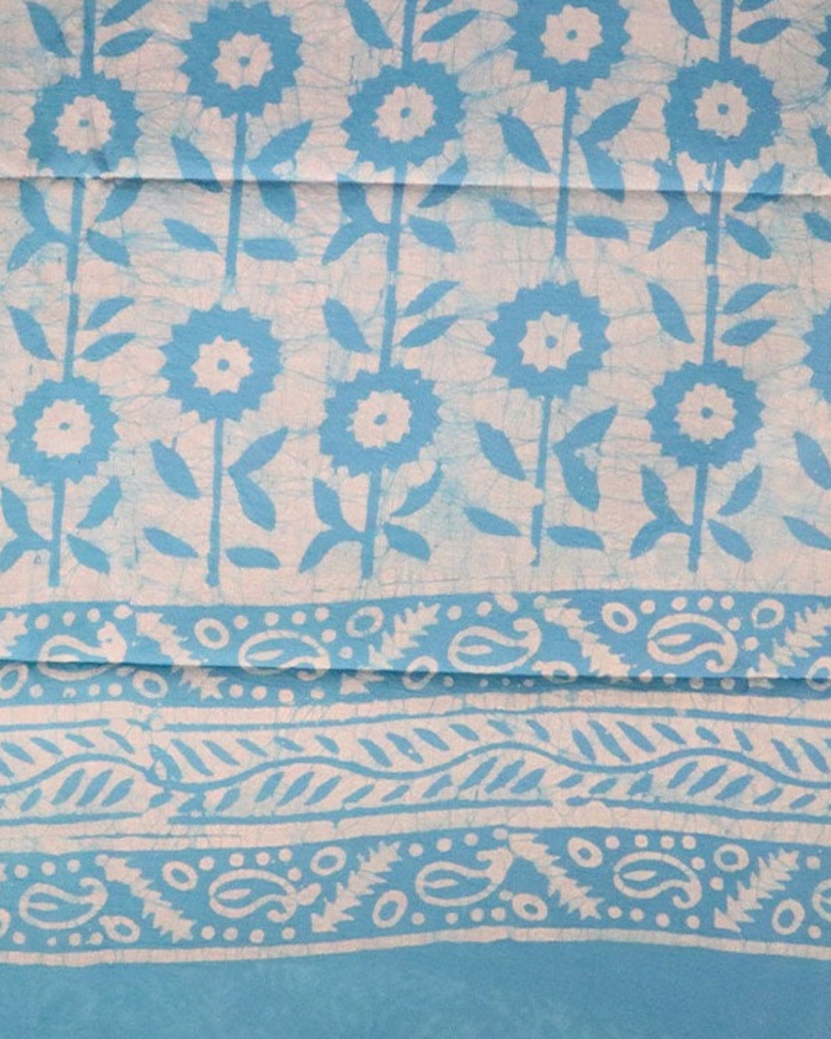 Neel Batik Cotton Saree — actual fabric