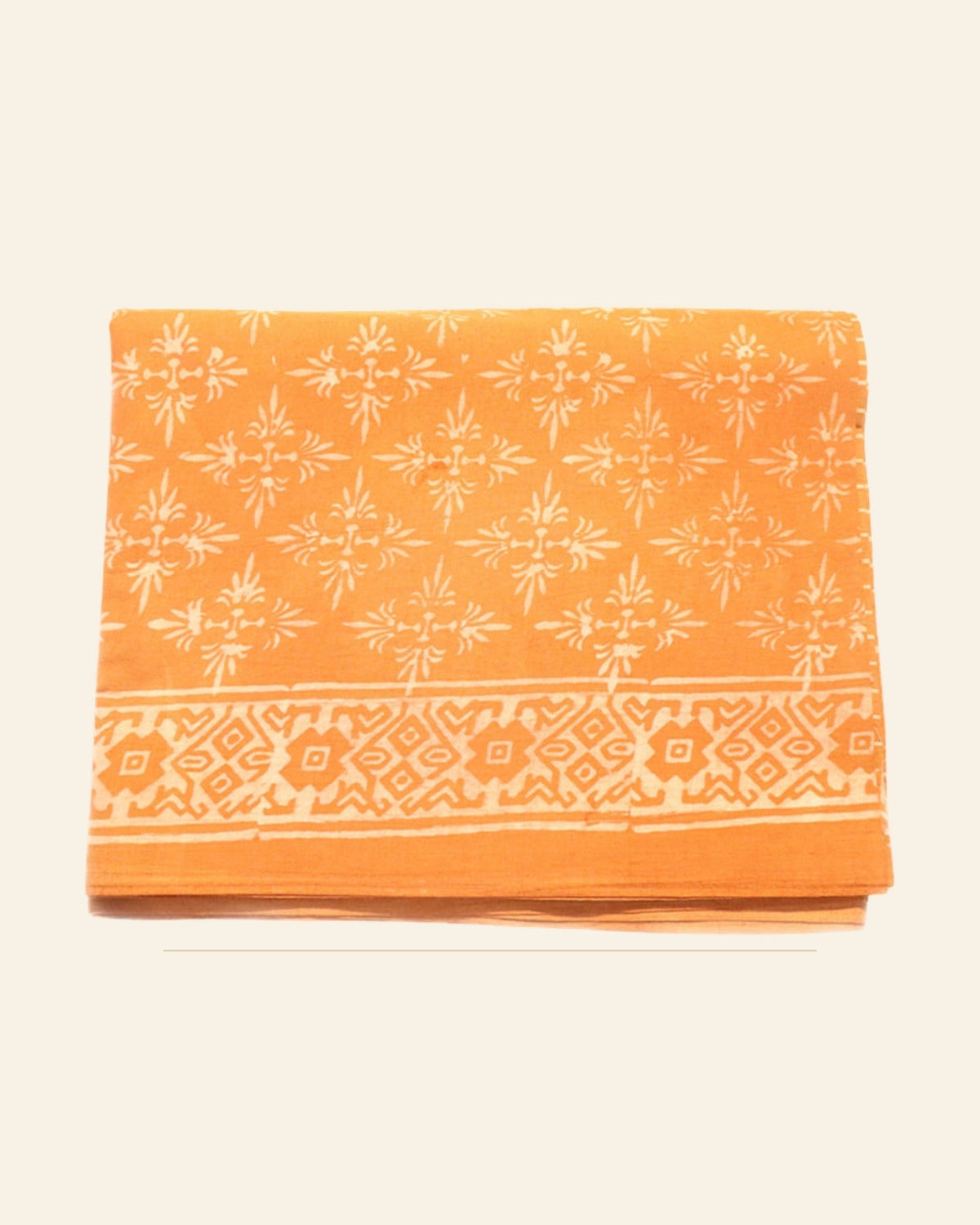 Kesari Dabu Print Cotton Dress Material — Saptadhārā studio