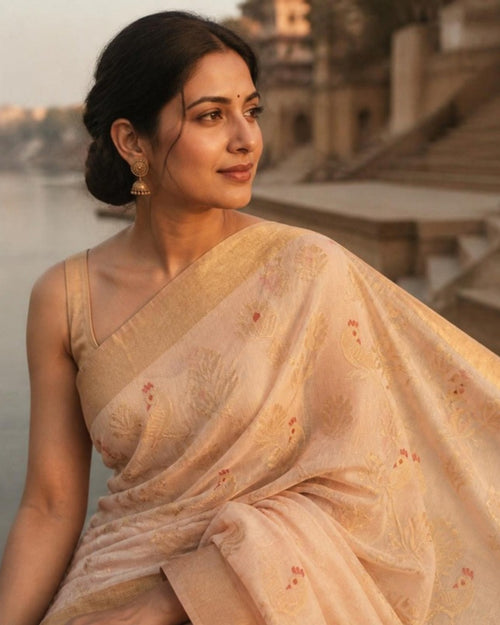 Styled image: Chandni Chanderi Silk & Cotton Saree, pallu view