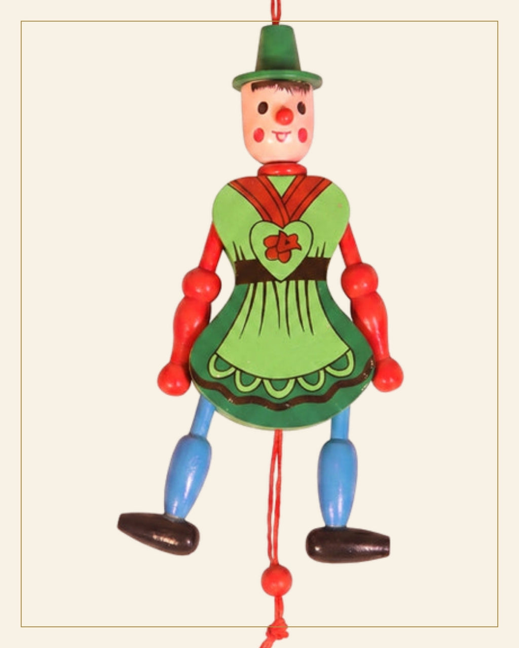 Wooden Lacquerware Joker Hanging Toy · Budhni Lacquerware — Saptadhārā detail