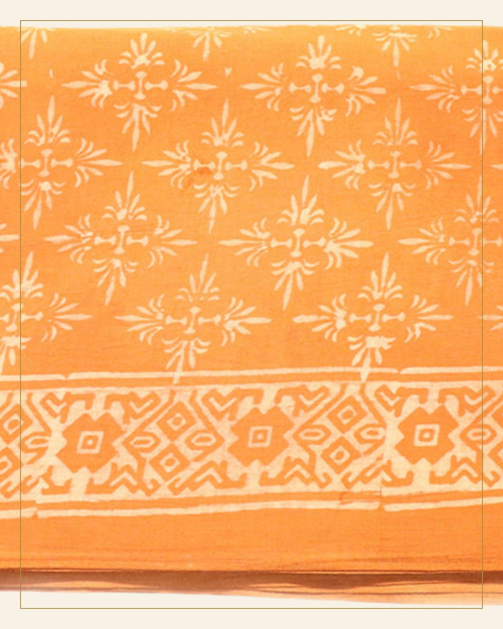 Kesari Dabu Print Cotton Dress Material — Saptadhārā detail