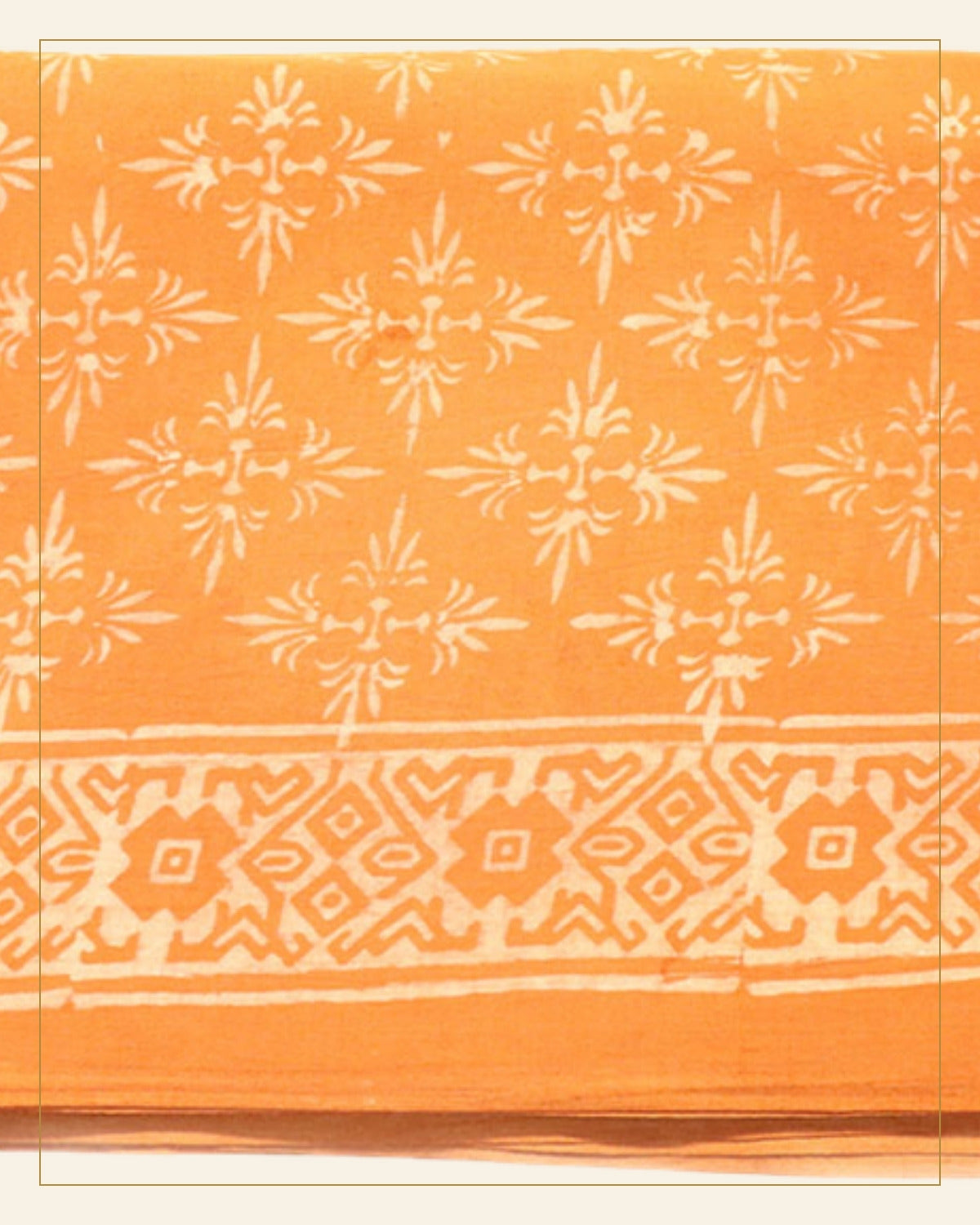 Kesari Dabu Print Cotton Dress Material — Saptadhārā detail