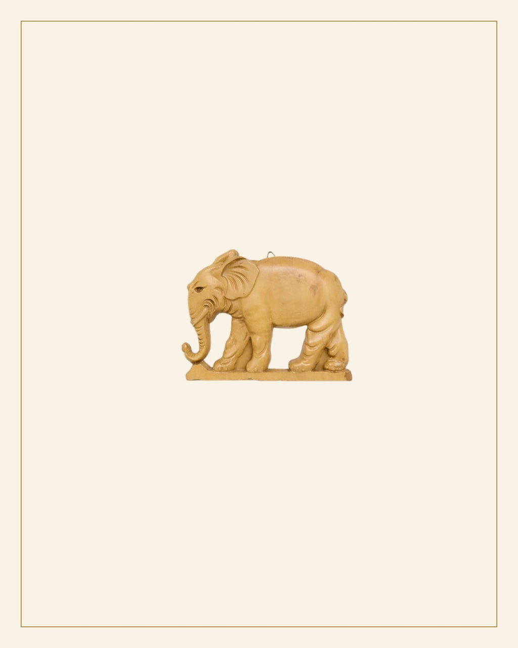 Hand-Carved Wooden Elephant  with Base (Small Size) — Saptadhārā