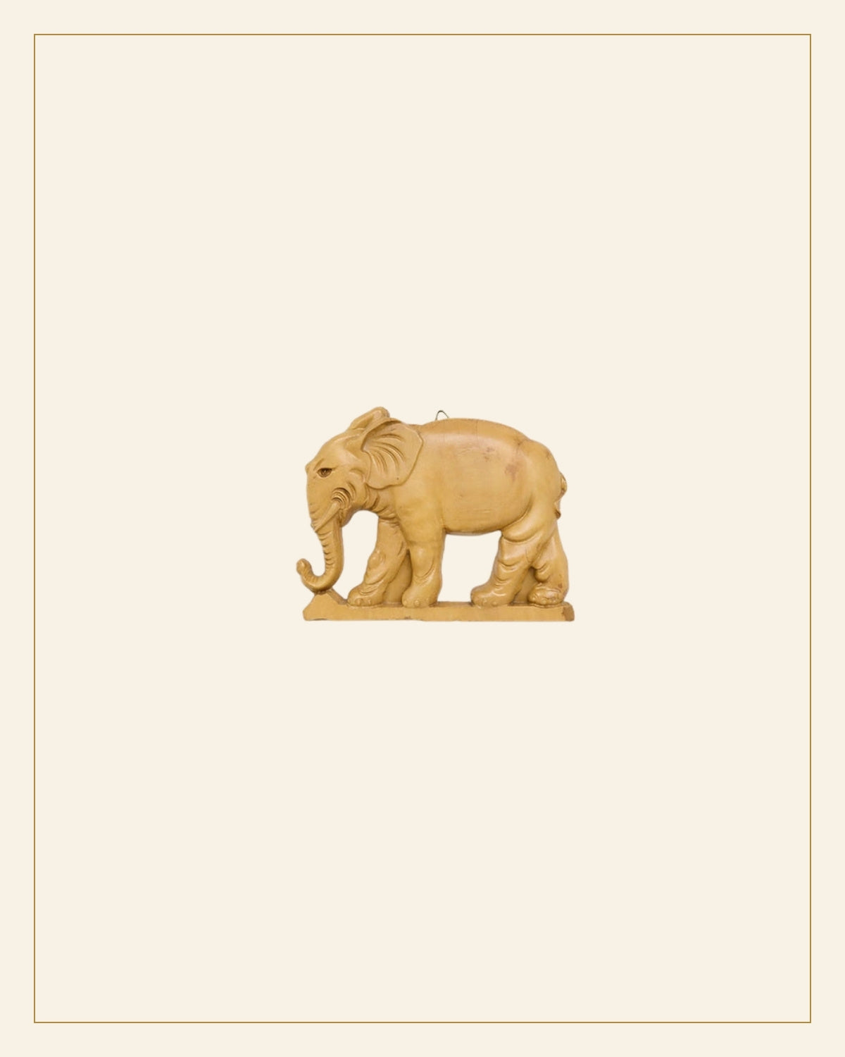 Hand-Carved Wooden Elephant  with Base (Small Size) — Saptadhārā