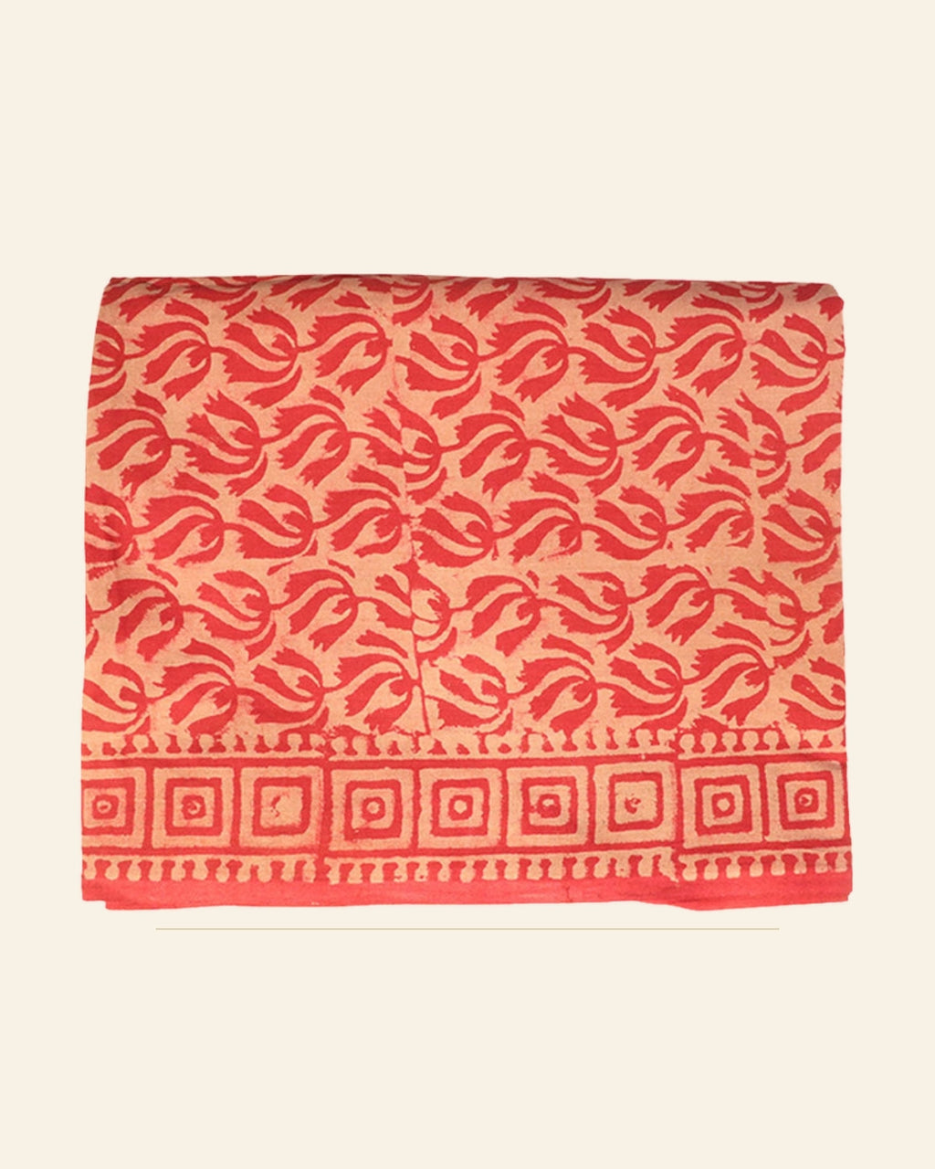 Sindoori Dabu Print Cotton Dress Material — Saptadhārā studio
