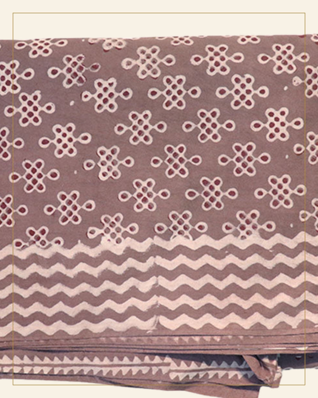 Handcrafted Dabu Print Cotton Dress Material – 3 Piece Set — Saptadhārā detail