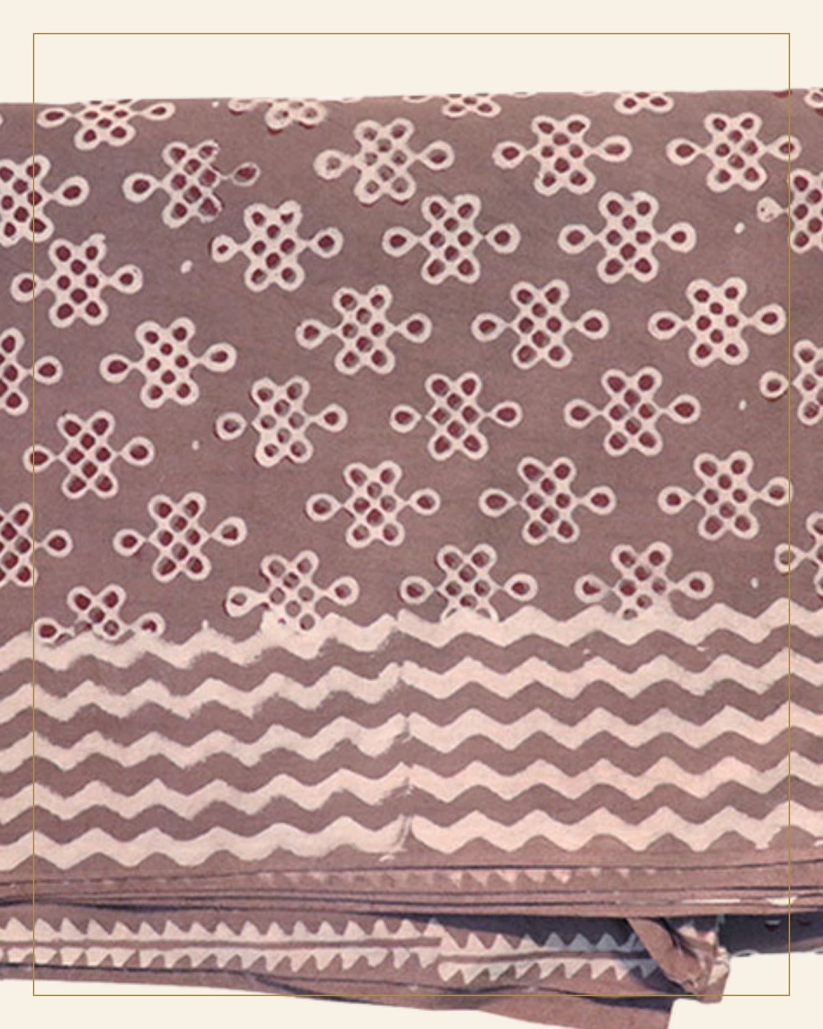 Handcrafted Dabu Print Cotton Dress Material – 3 Piece Set — Saptadhārā detail