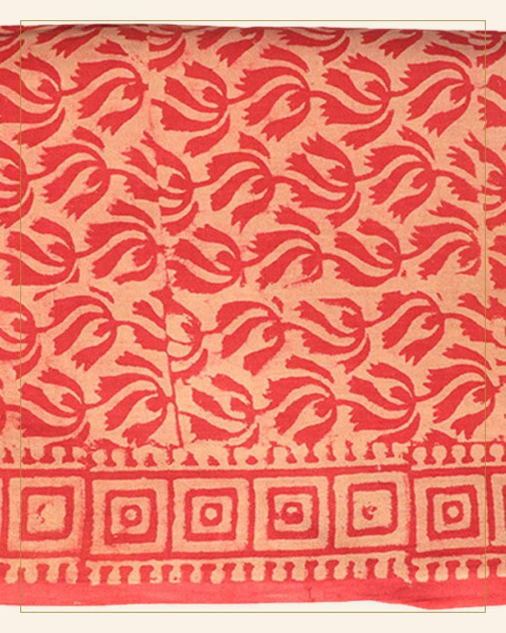 Sindoori Dabu Print Cotton Dress Material — Saptadhārā detail