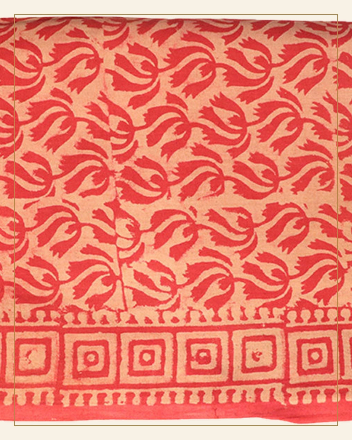 Sindoori Dabu Print Cotton Dress Material — Saptadhārā detail