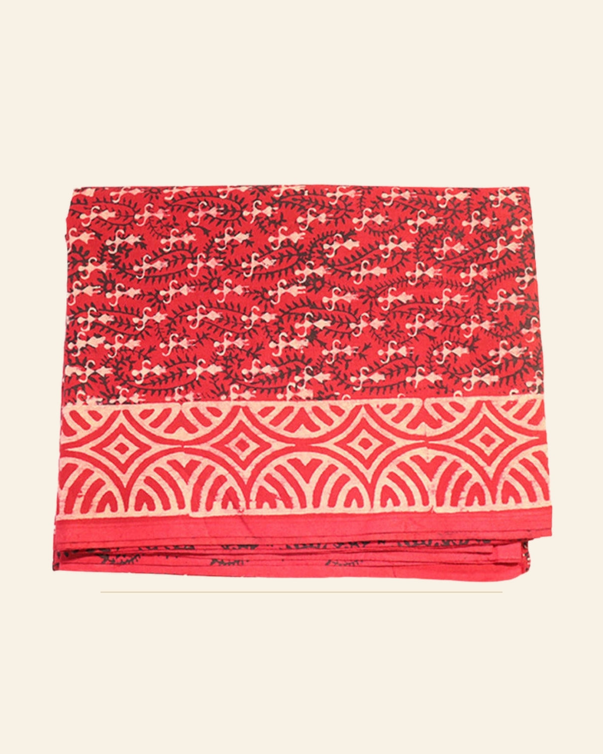 Handcrafted Dabu Print Cotton Dress Material – 3 Piece Set — Saptadhārā studio