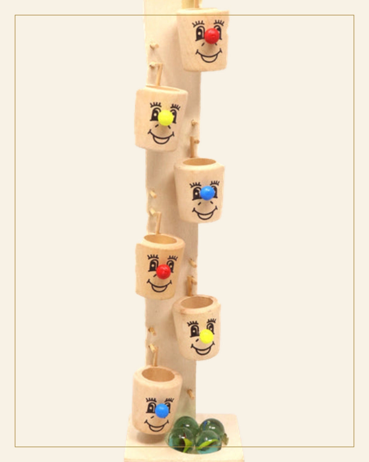 Sheesham Wooden Kancha Game Toy Set · Budhni Lacquerware — Saptadhārā detail